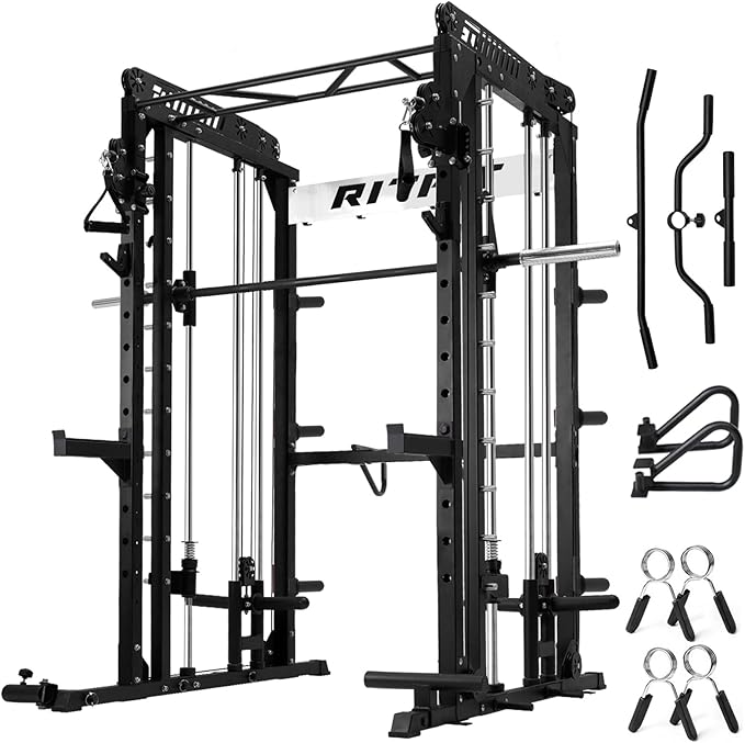 RitFit M1 Smith Machine with Cable Crossover System – All-in-One Power Cage & Squat Rack for Home Gym