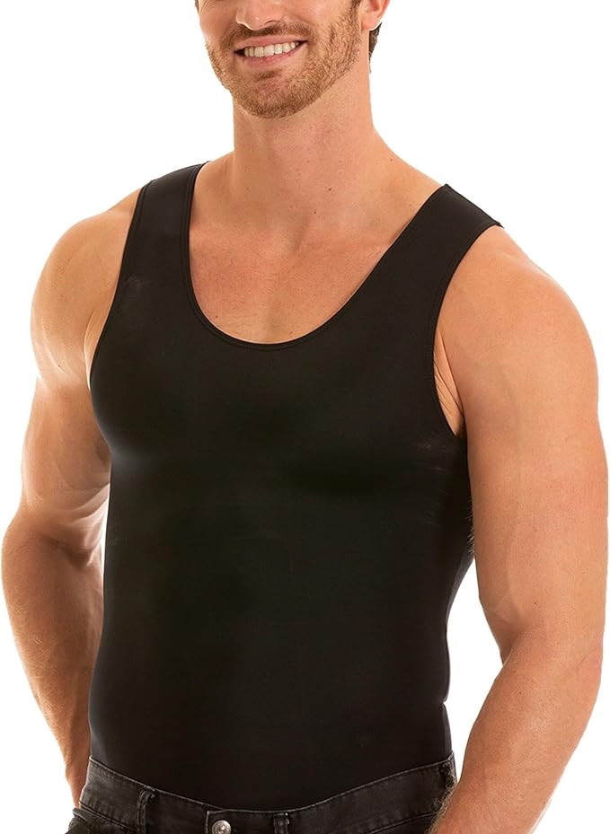Insta Slim Men's Compression Tank-Top Shapewear | Made in USA | Tummy Control & Back Support
