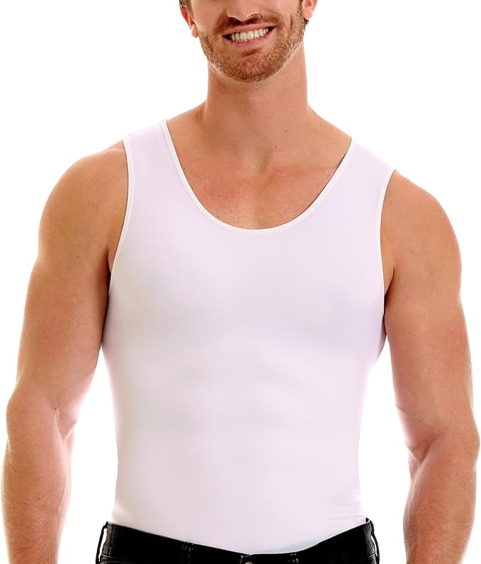 Insta Slim Men's Compression Tank-Top Shapewear | Made in USA | Tummy Control & Back Support