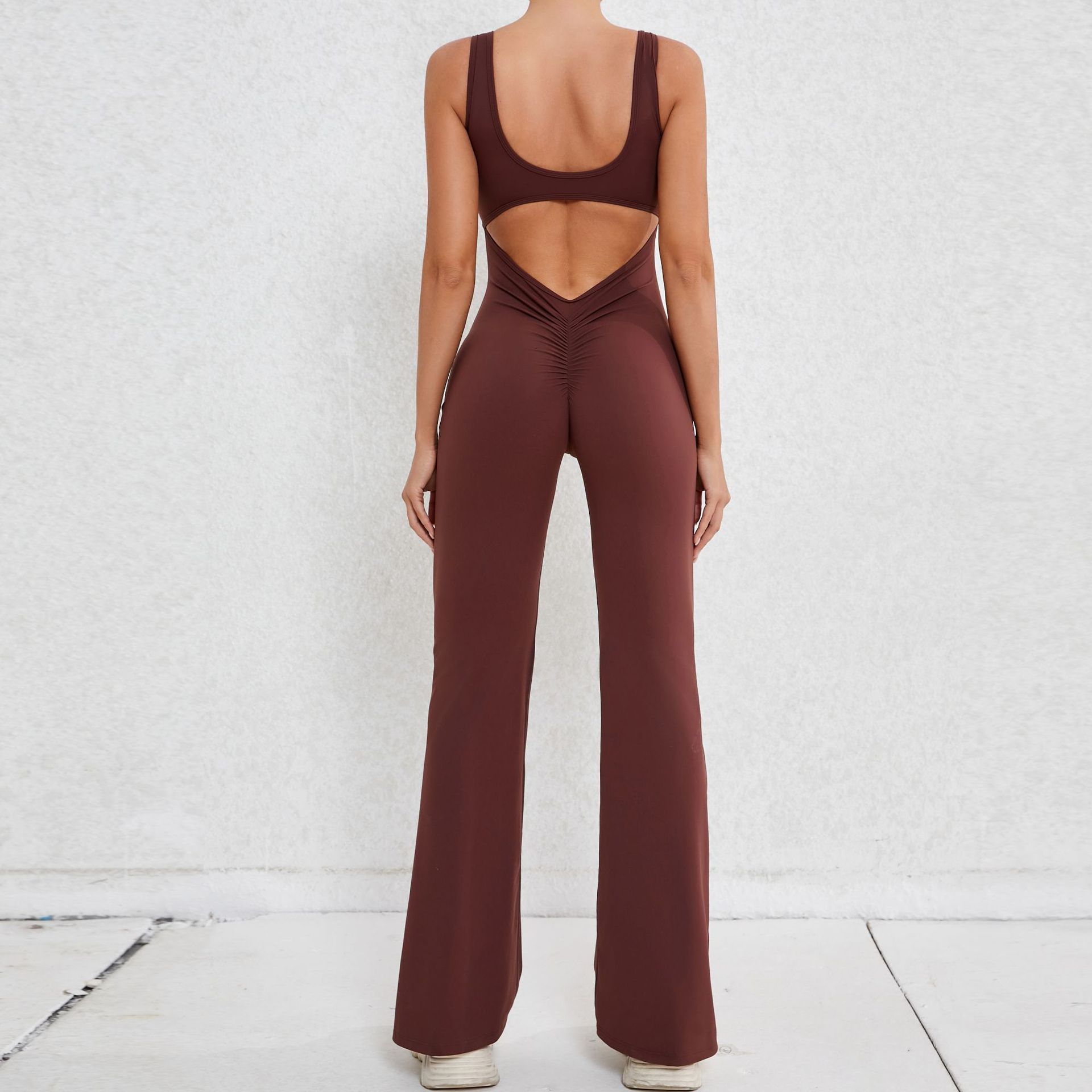 Women's Hollow-Out Open Back Workout Jumpsuit