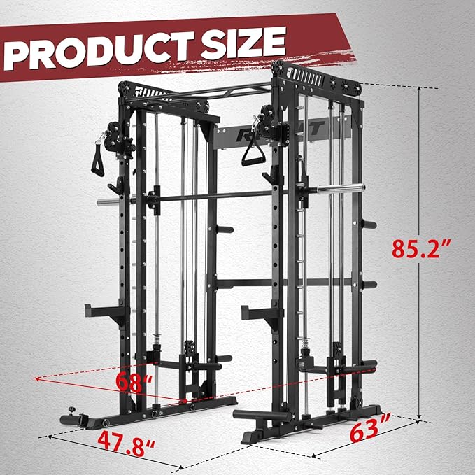 RitFit M1 Smith Machine with Cable Crossover System – All-in-One Power Cage & Squat Rack for Home Gym