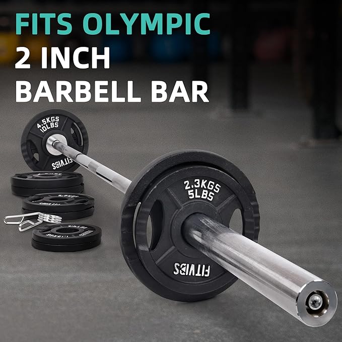IronWave Fitness Olympic Cast Iron 2-Inch Weight Plates Set – 255 LB