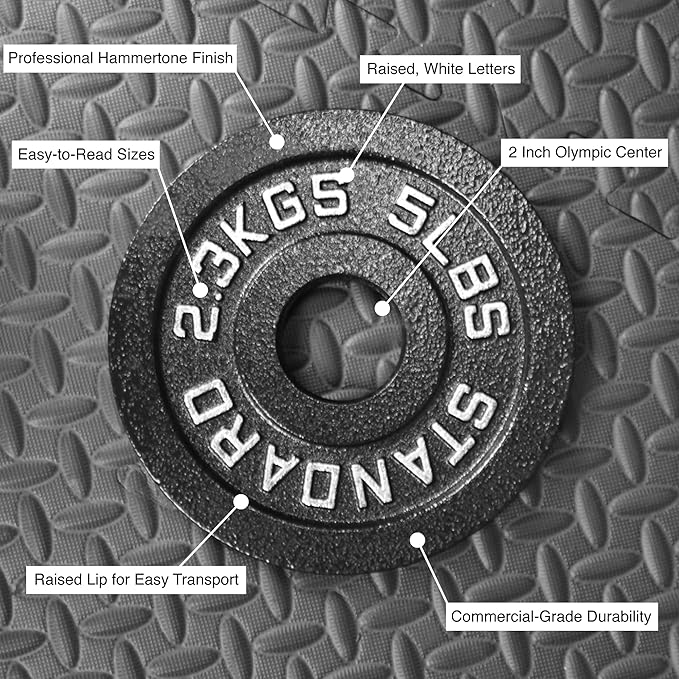 NEXO Fitness 85 LB Steel Olympic Weight Plates Set - 2-Inch Center, Gunmetal