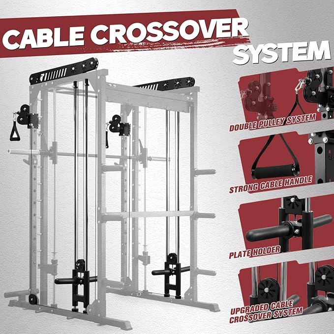 RitFit M1 Smith Machine with Cable Crossover System – All-in-One Power Cage & Squat Rack for Home Gym