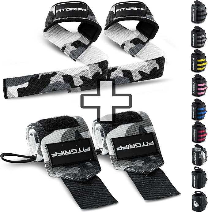 Fitgriff® Lifting Straps & Wrist Wraps Bundle — Men & Women