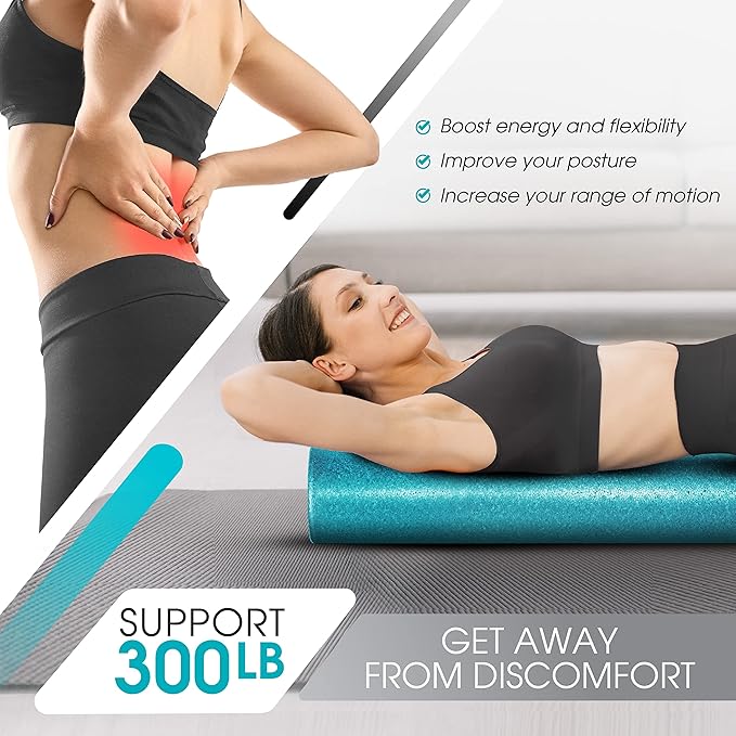 Yes4All High-Density Foam Roller for Yoga, Pilates & Stretching — 12 inch