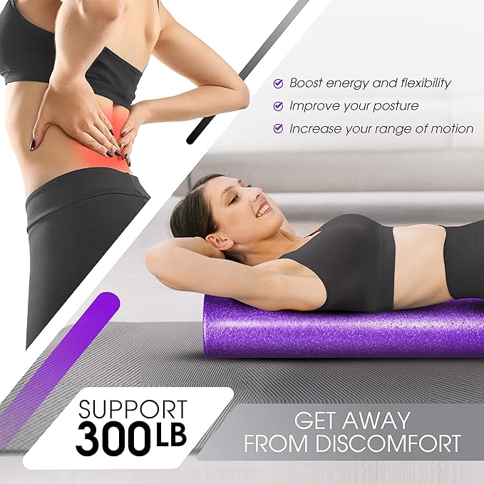 Yes4All High-Density Foam Roller for Yoga, Pilates & Stretching — 24 inch
