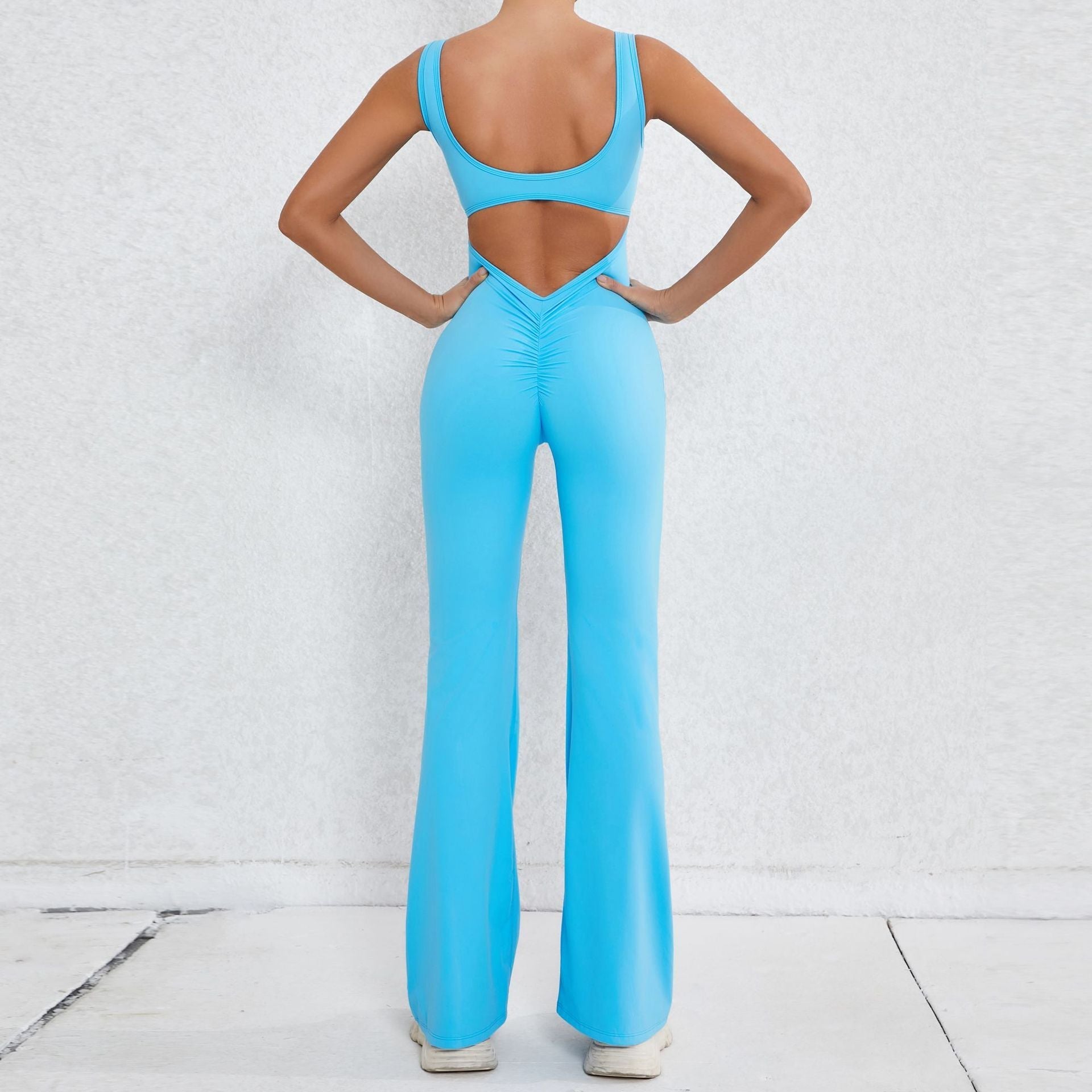 Women's Hollow-Out Open Back Workout Jumpsuit