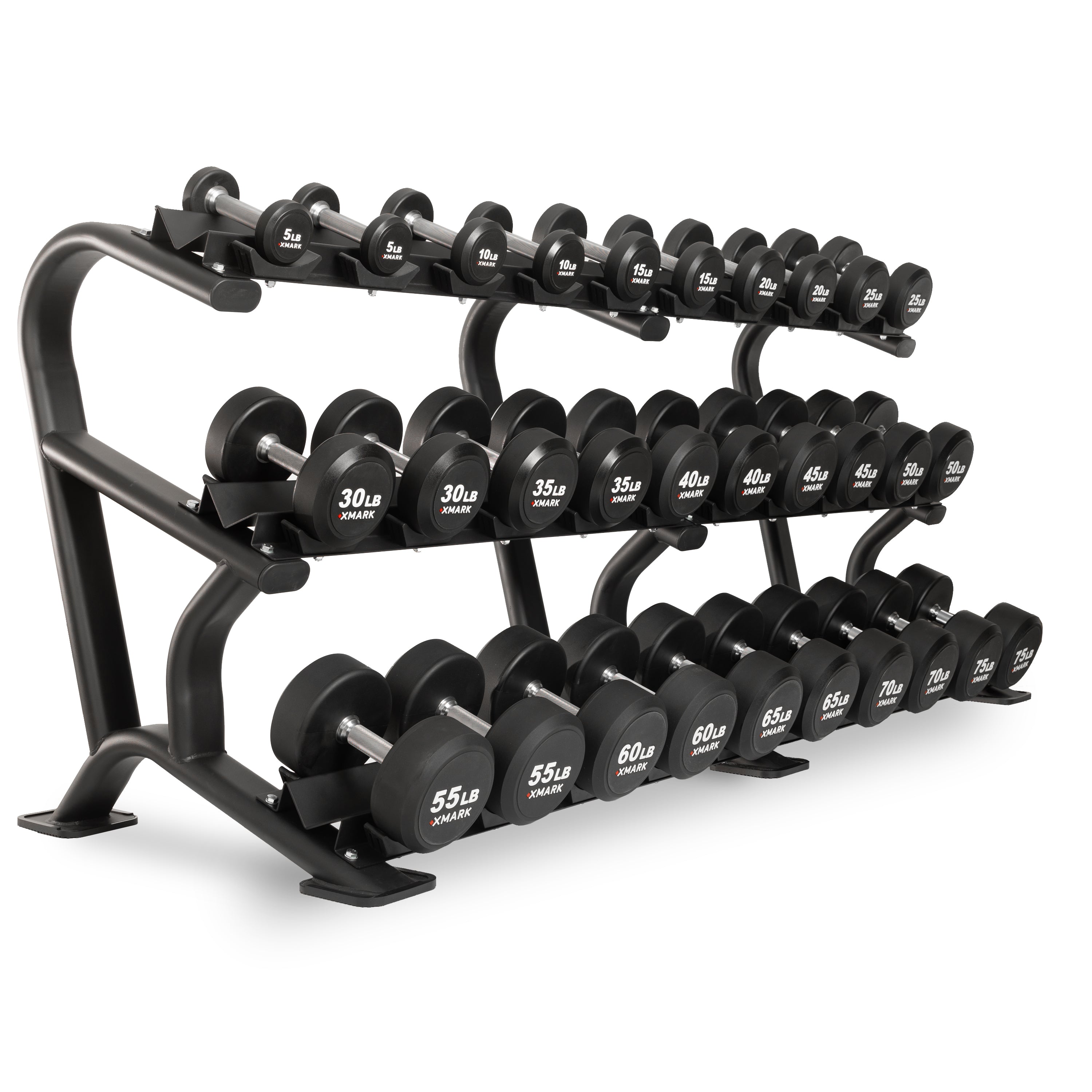 XMARK Commercial Urethane Round Dumbbells | 5-50 lb & 5-75 lb Sets