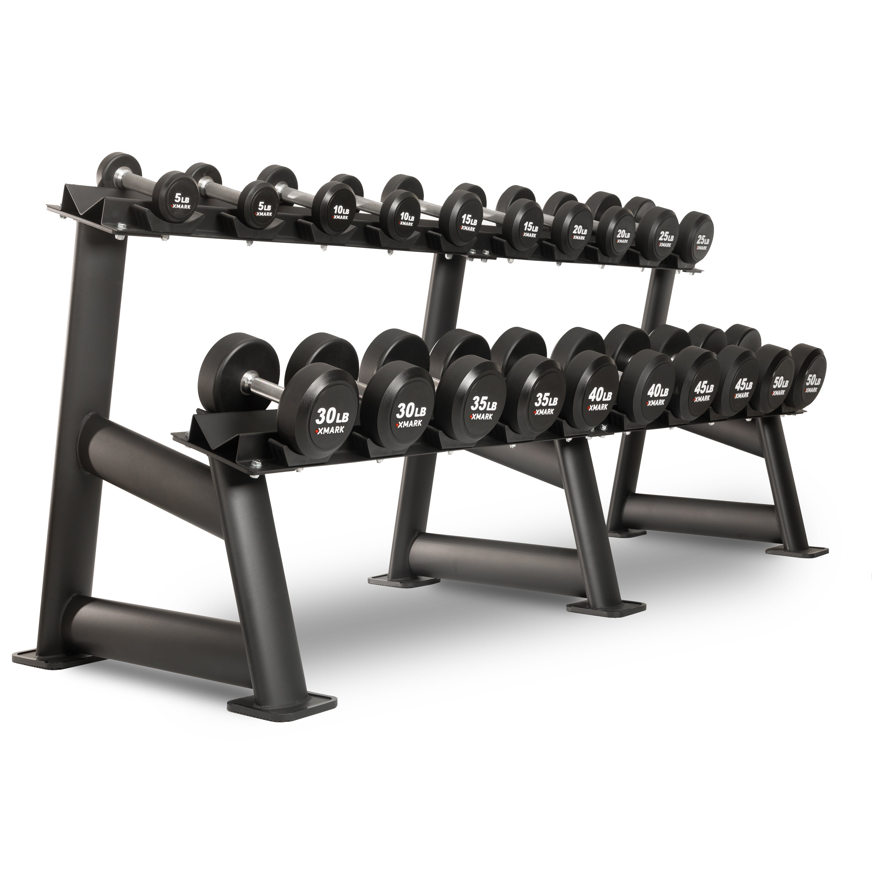 XMARK Commercial Urethane Round Dumbbells | 5-50 lb & 5-75 lb Sets