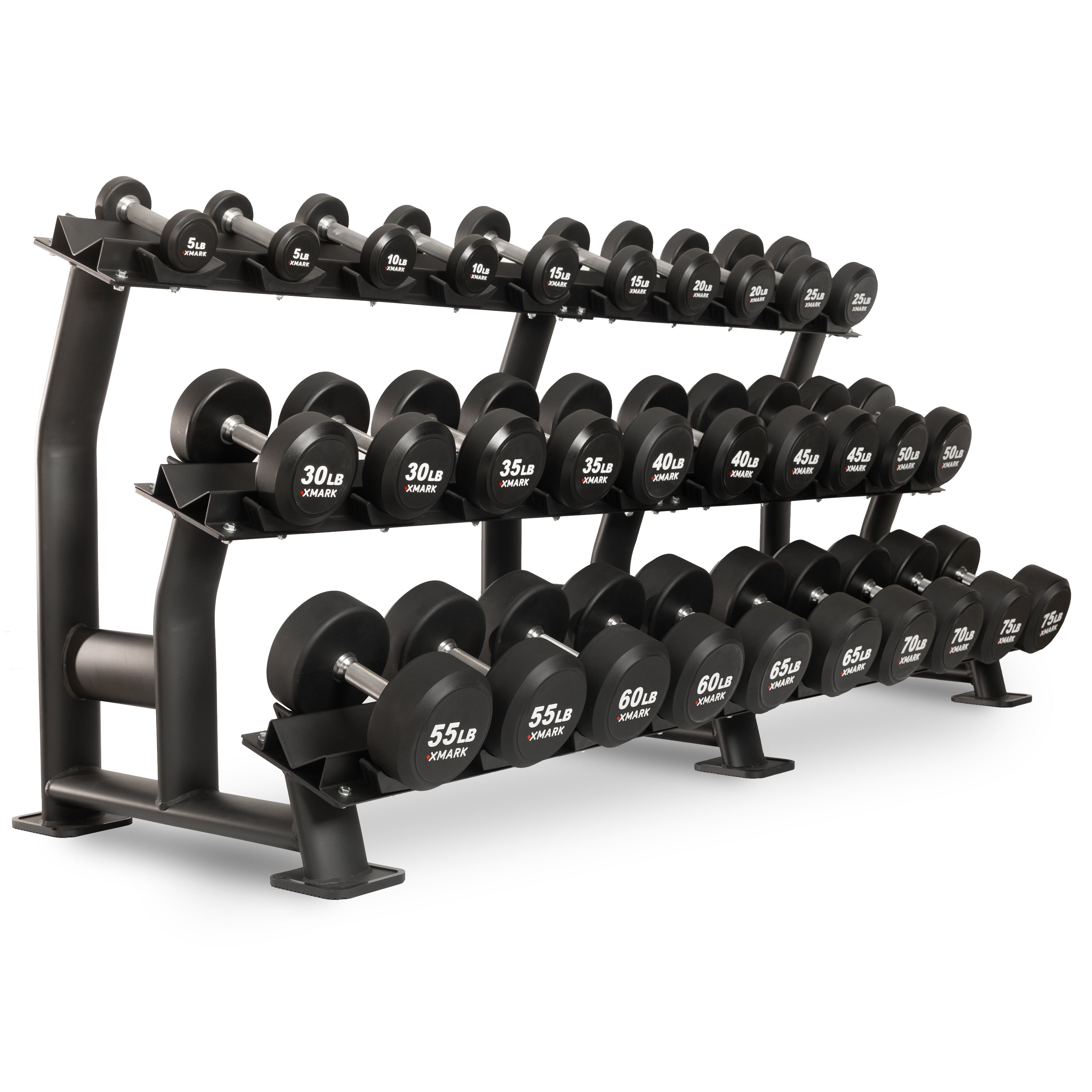 XMARK Commercial Urethane Round Dumbbells | 5-50 lb & 5-75 lb Sets