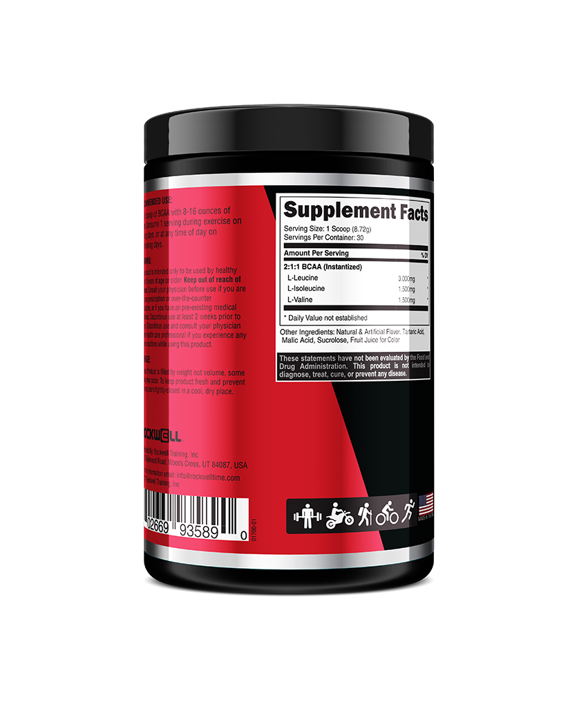 Rockwell Fit BCAA Amino Acids Supplement - Strawberry Coconut, 30 Servings