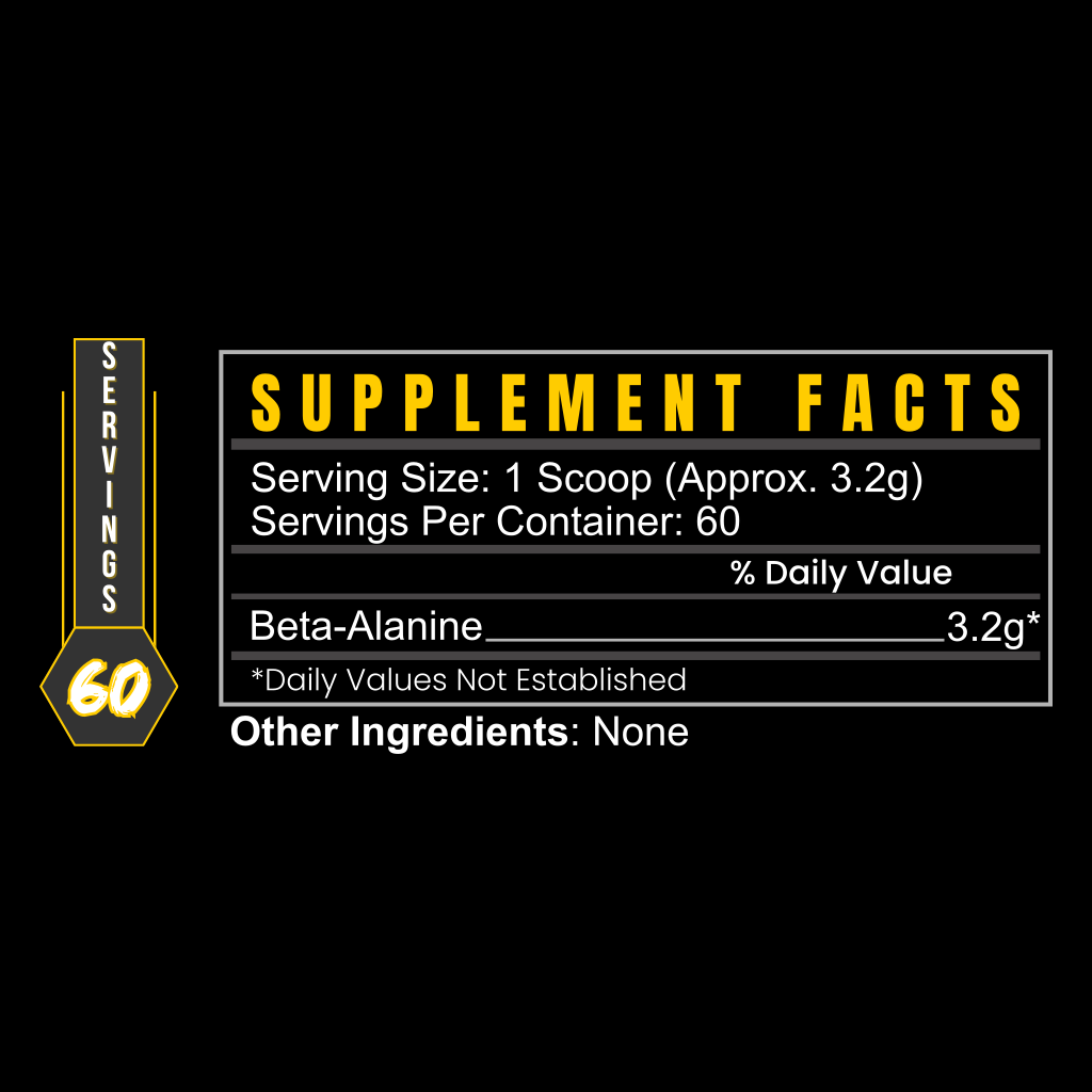 BLACKLABEL Beta-Alanine Supplement — 200g | Pre-Workout Endurance