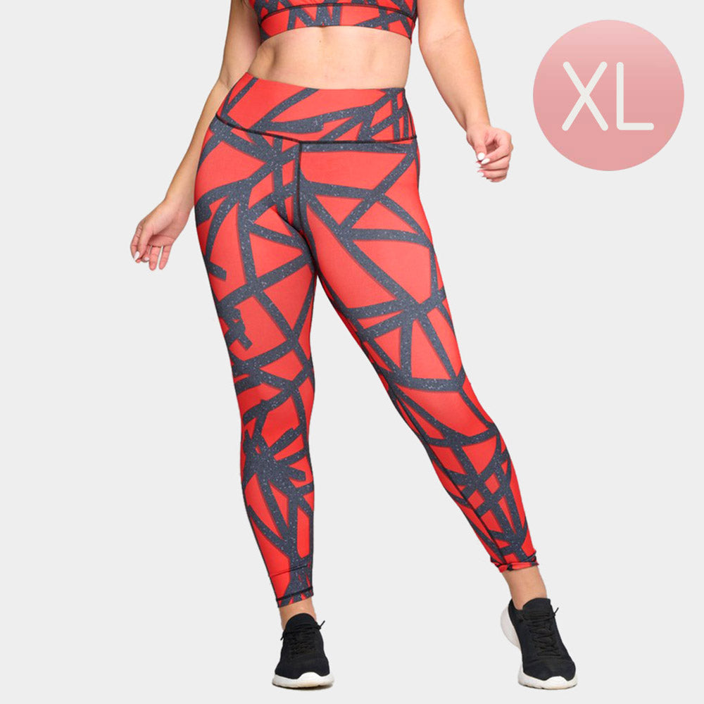 Abstract Grid Printed Activewear Leggings