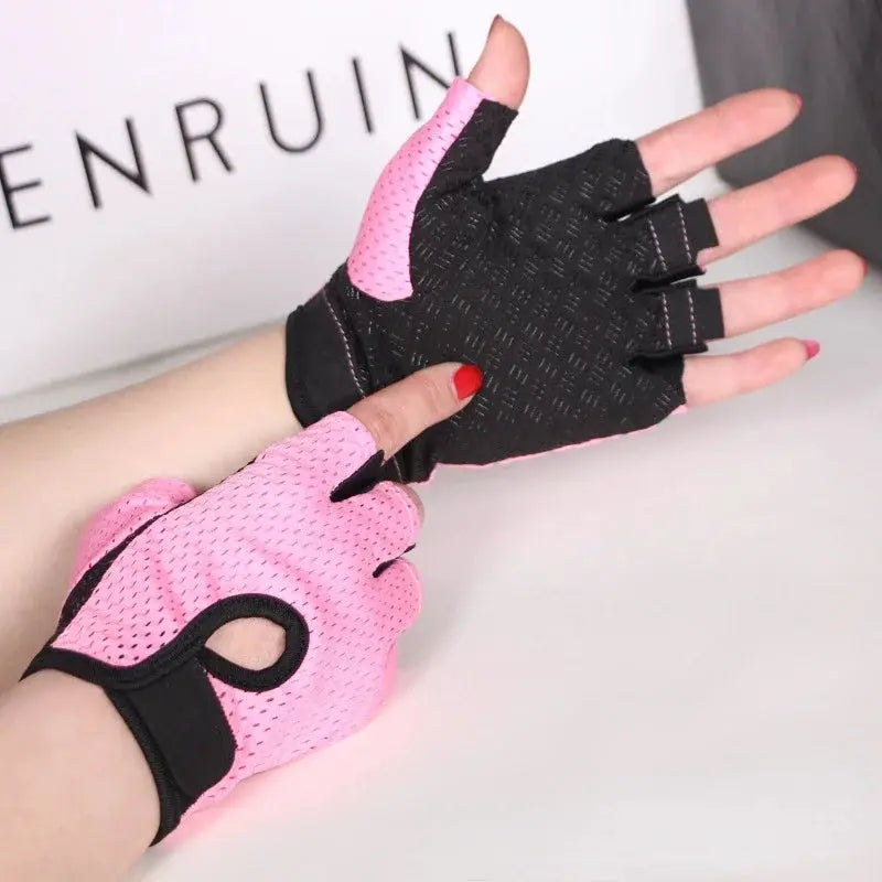 Women's Workout Gloves — Half Finger, Anti-Slip Grip