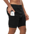 Men's 2-in-1 Camo Running Shorts — Quick-Dry with Compression Liner