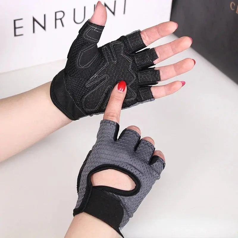 Women's Workout Gloves — Half Finger, Anti-Slip Grip