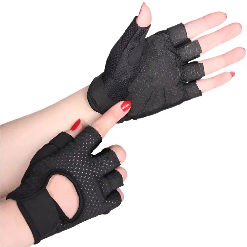 Women's Workout Gloves — Half Finger, Anti-Slip Grip