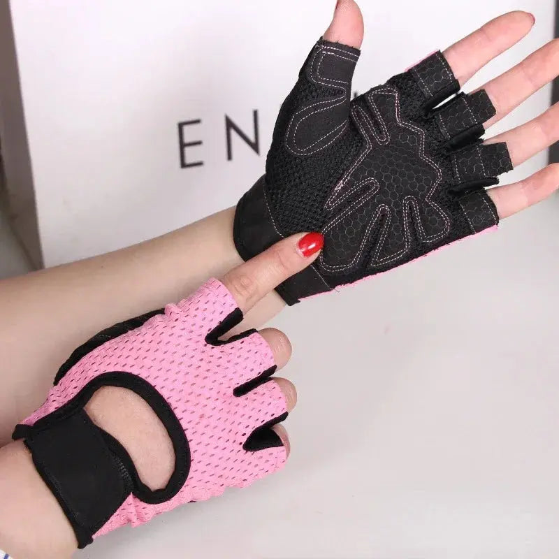 Women's Workout Gloves — Half Finger, Anti-Slip Grip