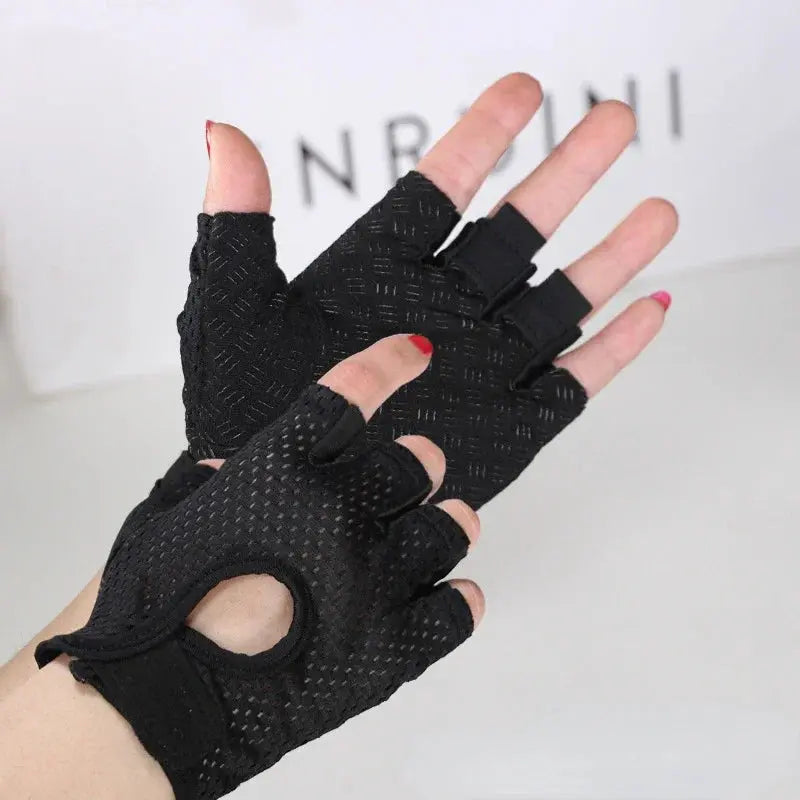 Women's Workout Gloves — Half Finger, Anti-Slip Grip