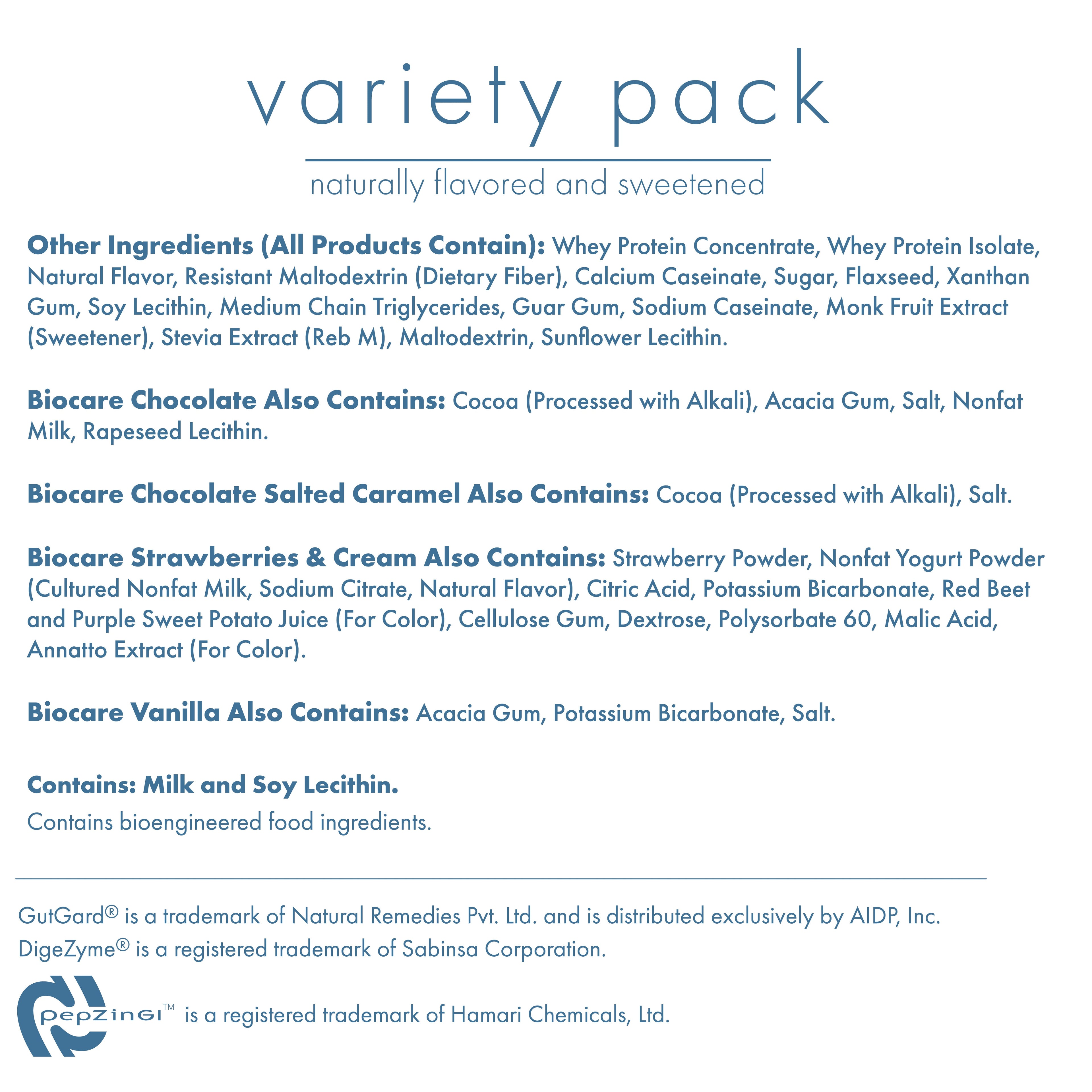 Biocare 30G Protein Beverage Variety Pack | GLP-1 Friendly | 7-Count