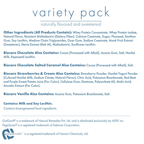 Biocare 30G Protein Beverage Variety Pack | GLP-1 Friendly | 7-Count