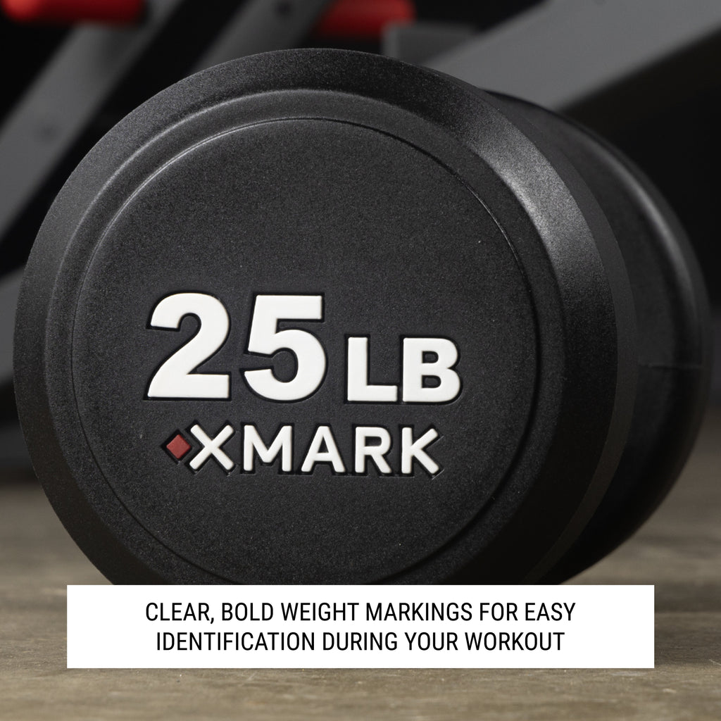 XMARK Commercial Urethane Round Dumbbells | 5-50 lb & 5-75 lb Sets