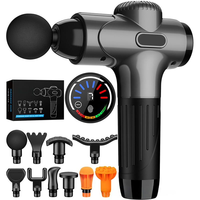 Deep Tissue Massage Gun — 7 Speeds, 10 Heads, Smart Pressure Display