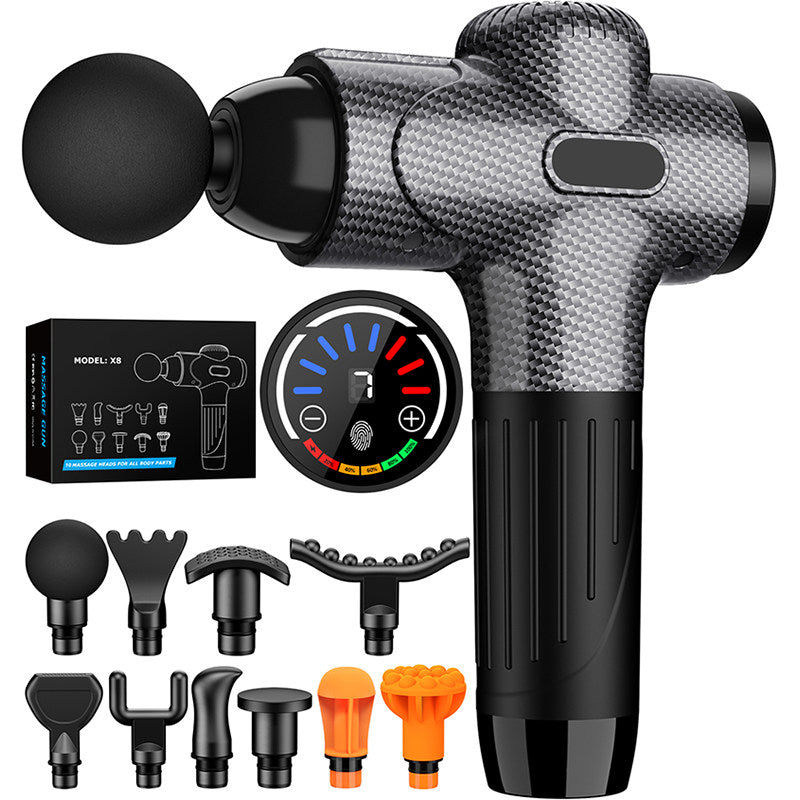 Deep Tissue Massage Gun — 7 Speeds, 10 Heads, Smart Pressure Display