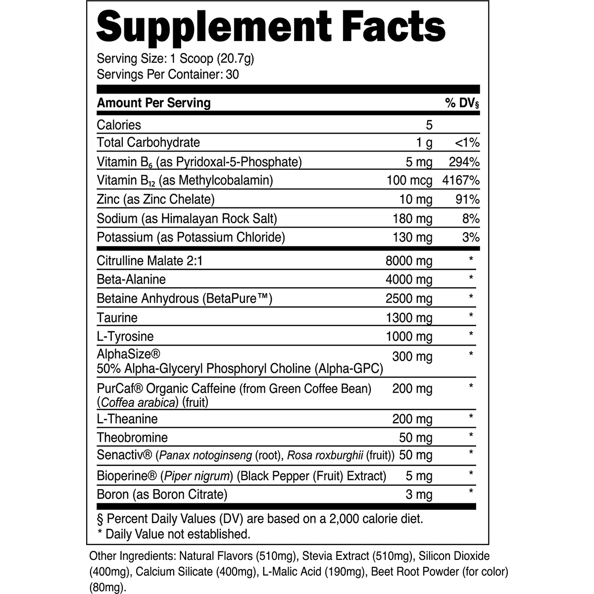 Transparent Labs BULK Pre-Workout (30 Servings)