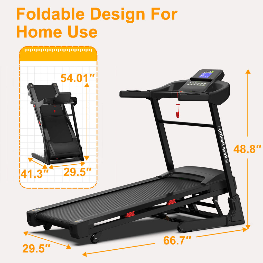 Rovix Compact 3.5HP Foldable Electric Treadmill with Bluetooth & 12 Pre-Set Programs