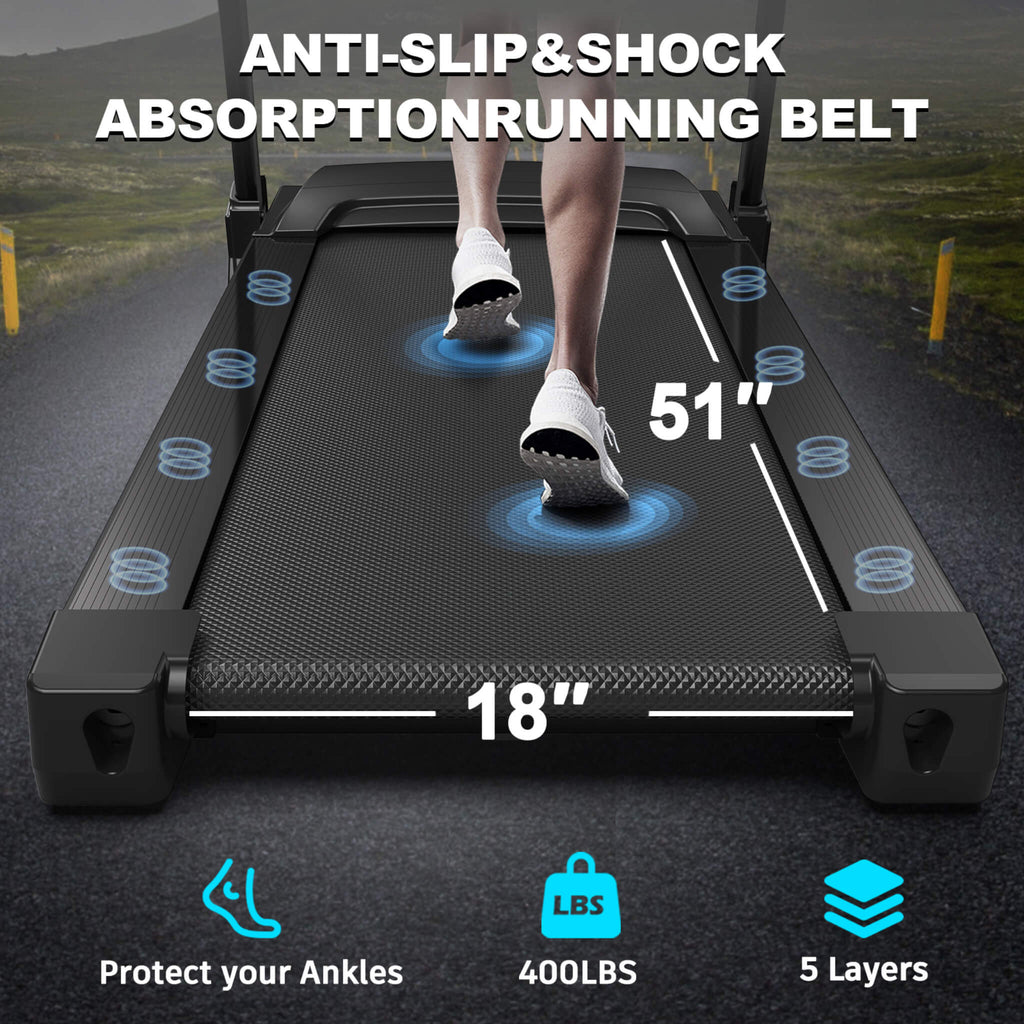 Rovix Compact 3.5HP Foldable Electric Treadmill with Bluetooth & 12 Pre-Set Programs