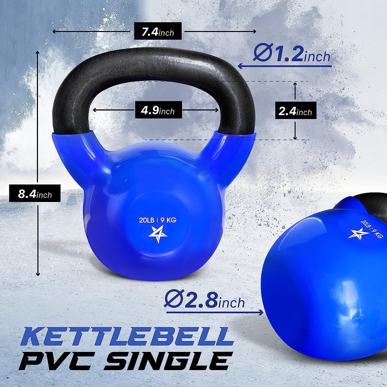 Vinyl Coated Cast Iron Kettlebell