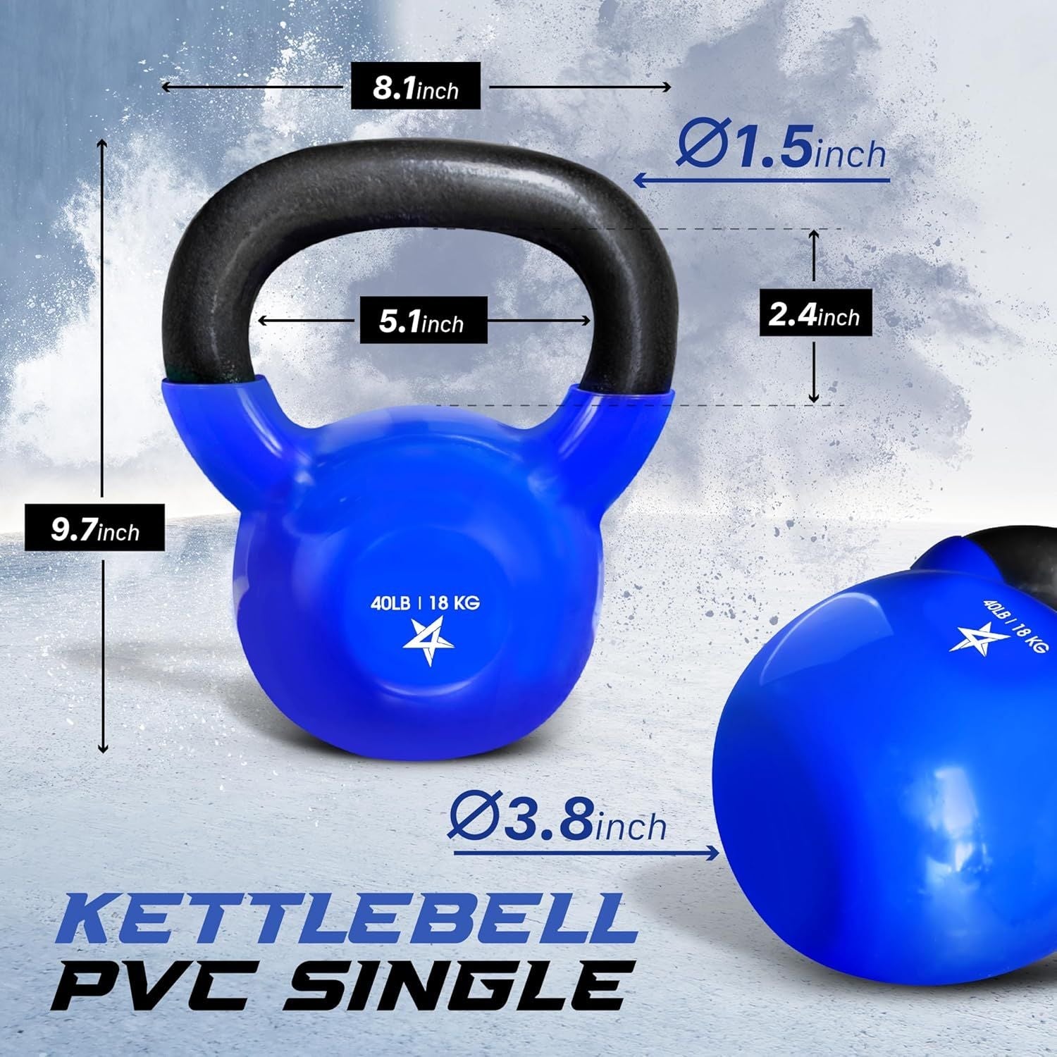 Vinyl Coated Cast Iron Kettlebell