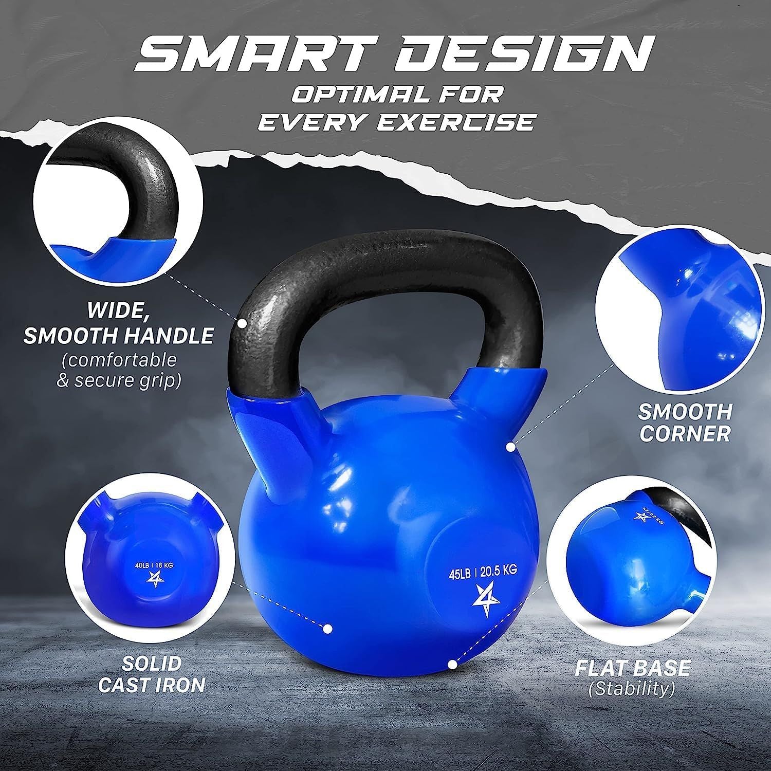 Vinyl Coated Cast Iron Kettlebell