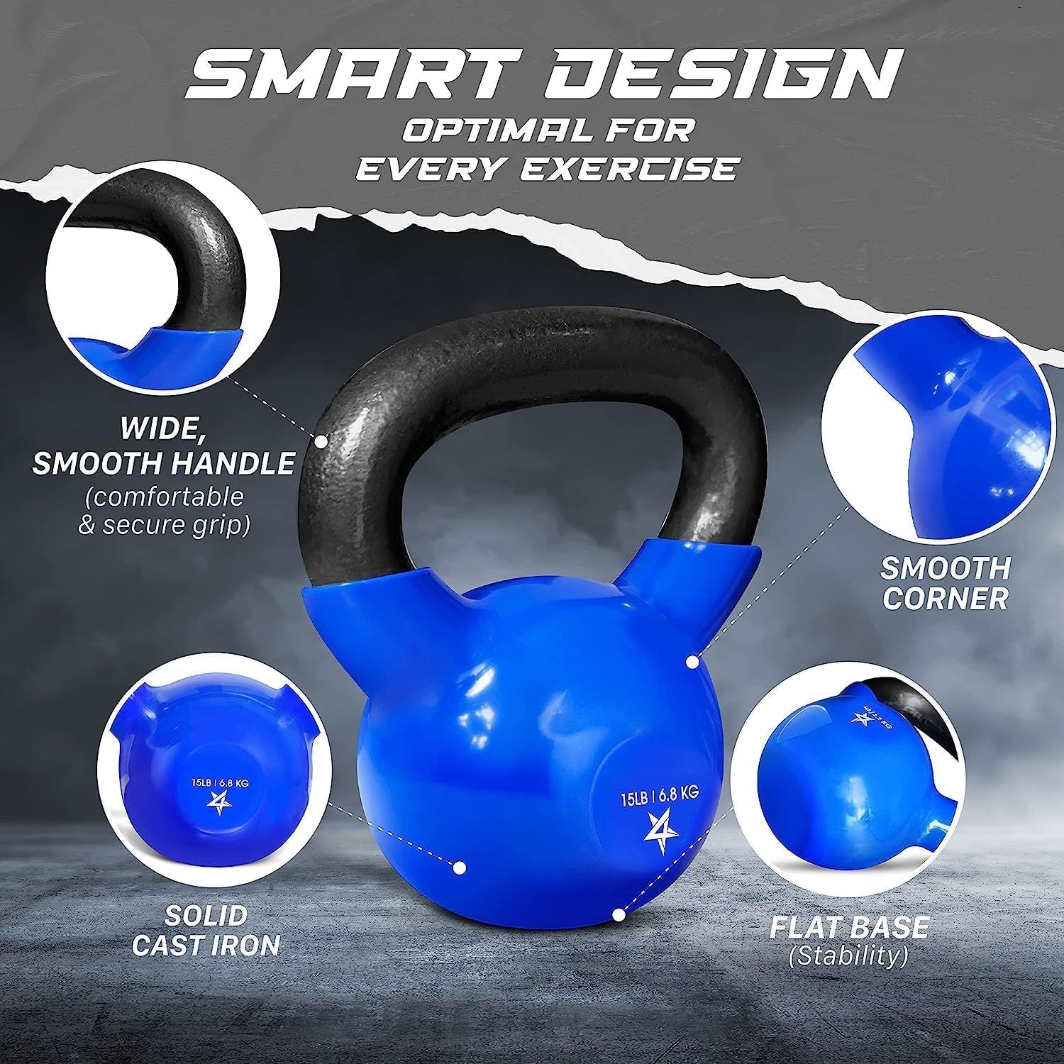 Vinyl Coated Cast Iron Kettlebell