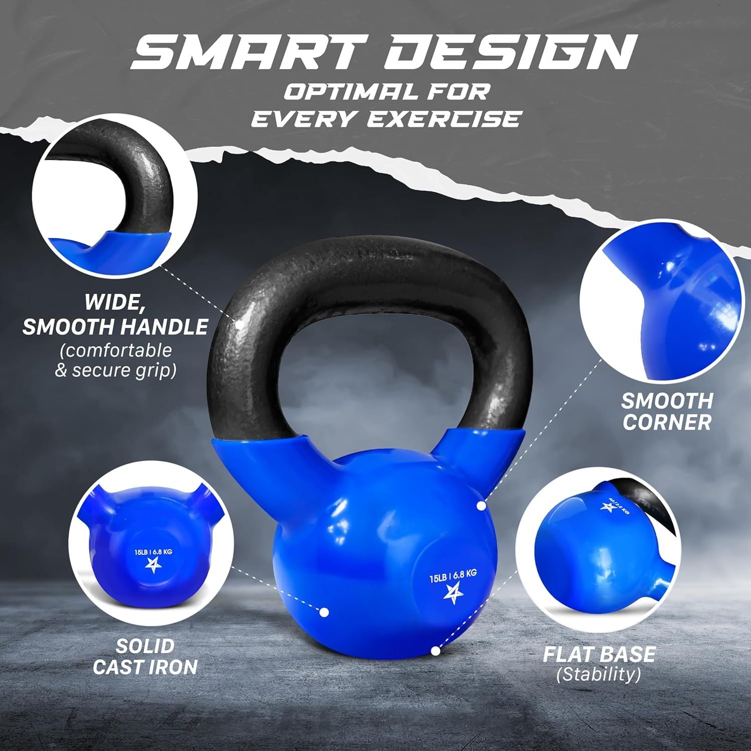 Vinyl Coated Cast Iron Kettlebell