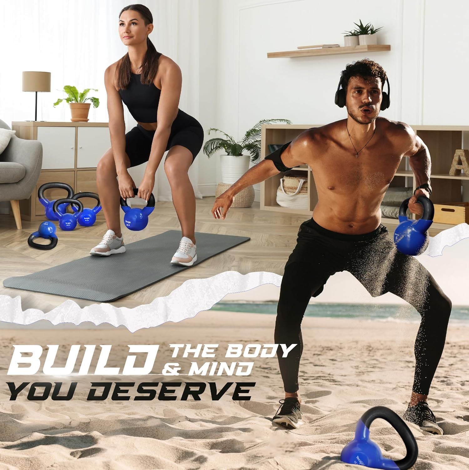 Vinyl Coated Cast Iron Kettlebell