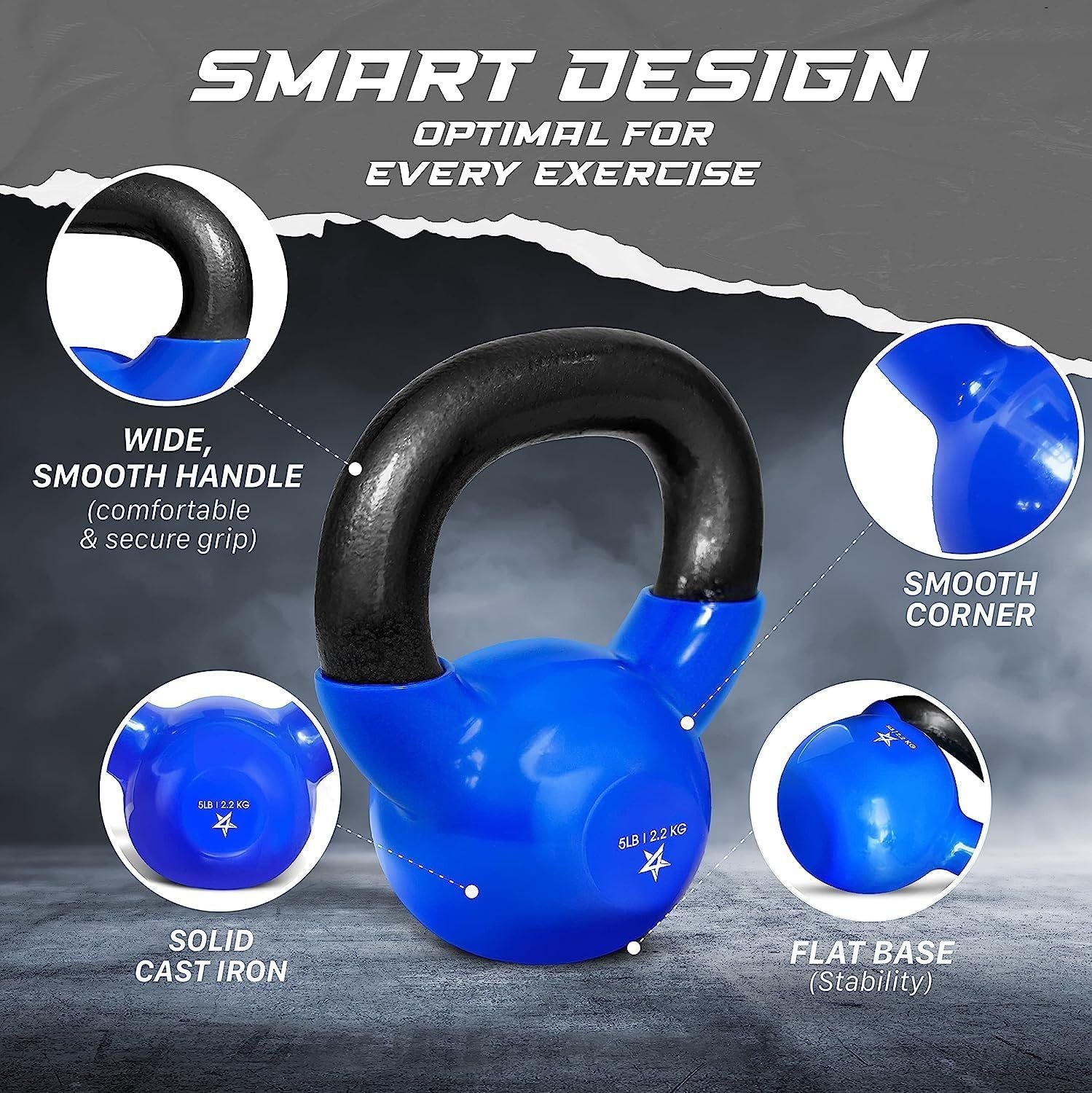Vinyl Coated Cast Iron Kettlebell