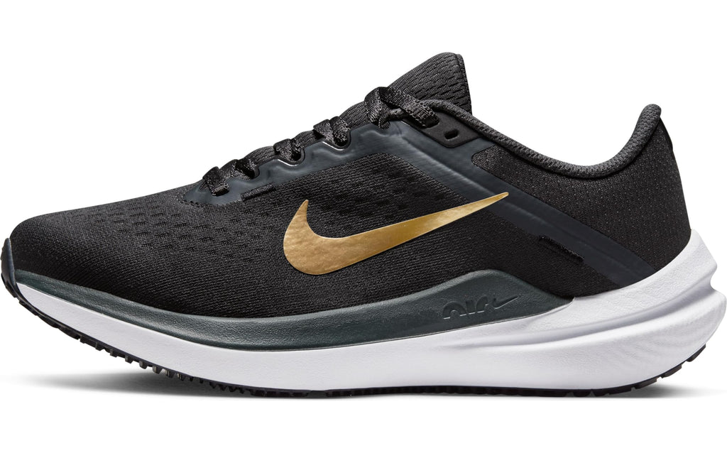 Nike Women's Air Winflo 10 Running Shoe | Anthracite/Metallic Gold | Size 5.5