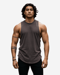 G West Men's Gym Tank Top | Breathable Workout Vest | Brown | Sizes XS–2XL
