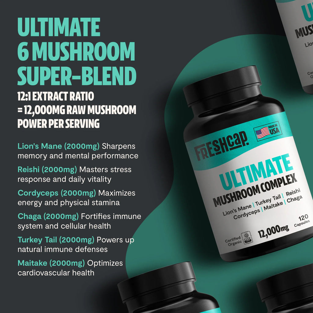 Organic Mushroom Complex | Six-Mushroom Adaptogen Blend