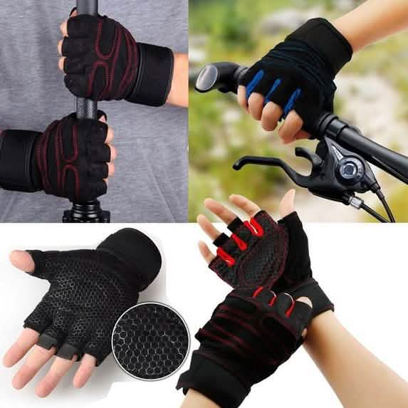 Men's Gym Gloves — Anti-Skid Grip, Nylon & Ottoman Material