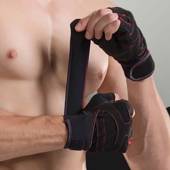 Men's Gym Gloves — Anti-Skid Grip, Nylon & Ottoman Material