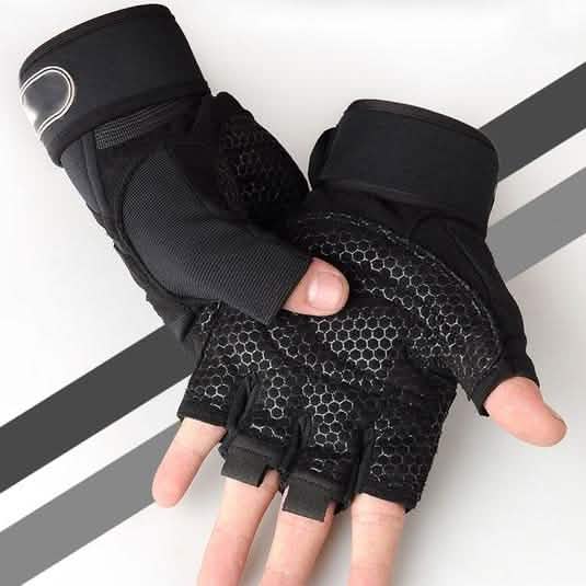 Men's Gym Gloves — Anti-Skid Grip, Nylon & Ottoman Material