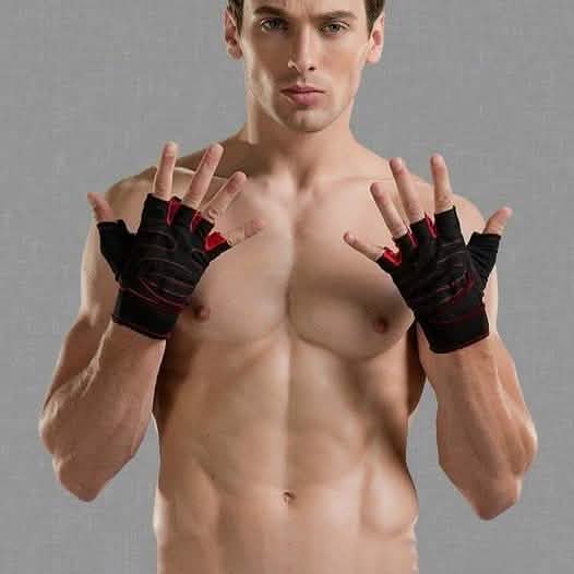 Men's Gym Gloves — Anti-Skid Grip, Nylon & Ottoman Material