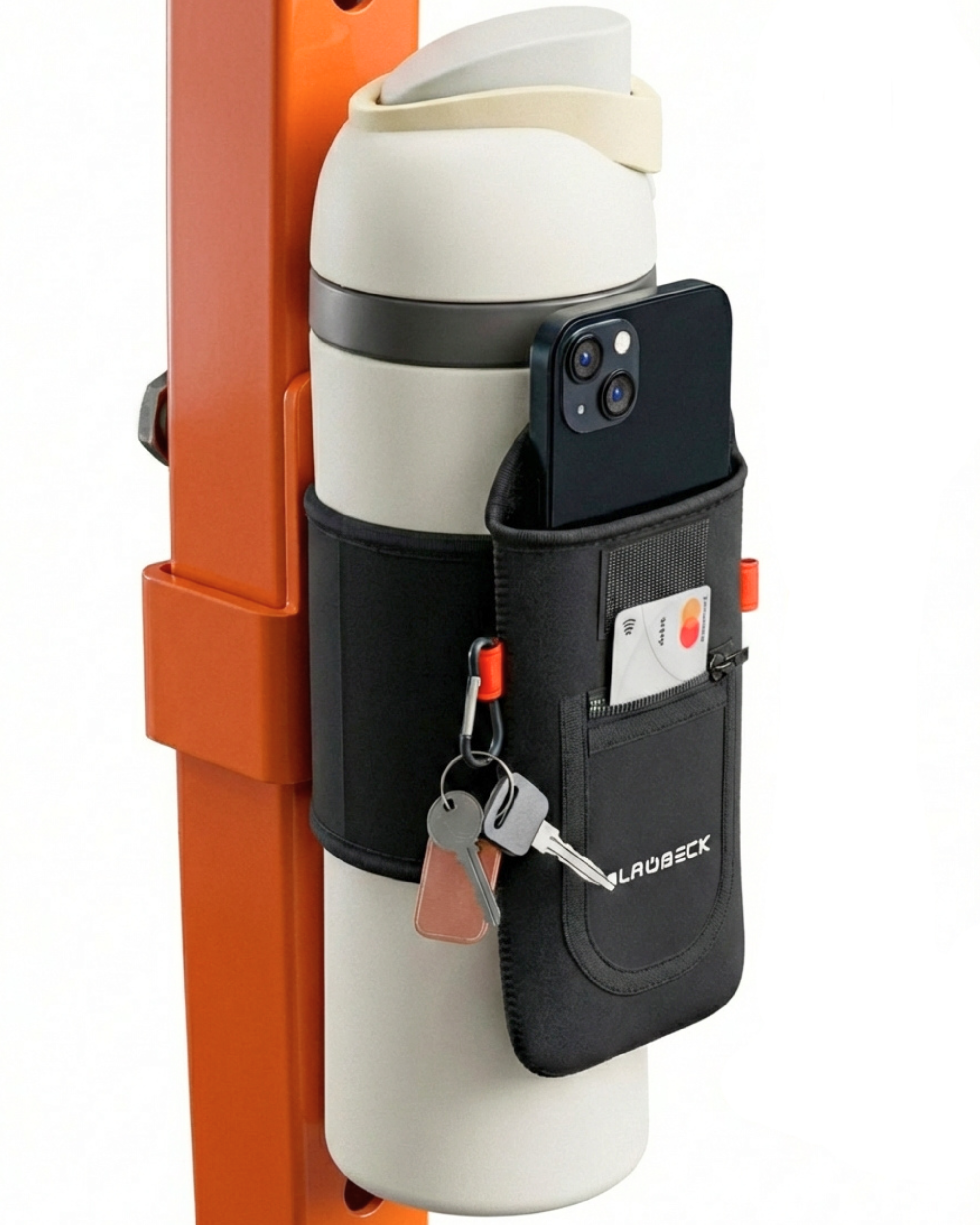 Magnetic Gym Bag with Large Phone Holder — Neoprene Water Bottle Sleeve