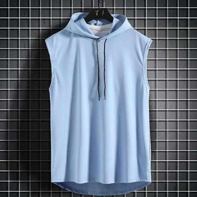 Men's Sleeveless Muscle Hoodie Vest | Quick-Dry Gym Tank Top