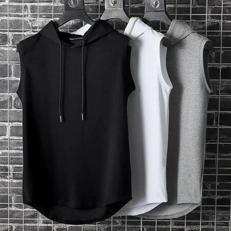 Men's Sleeveless Muscle Hoodie Vest | Quick-Dry Gym Tank Top