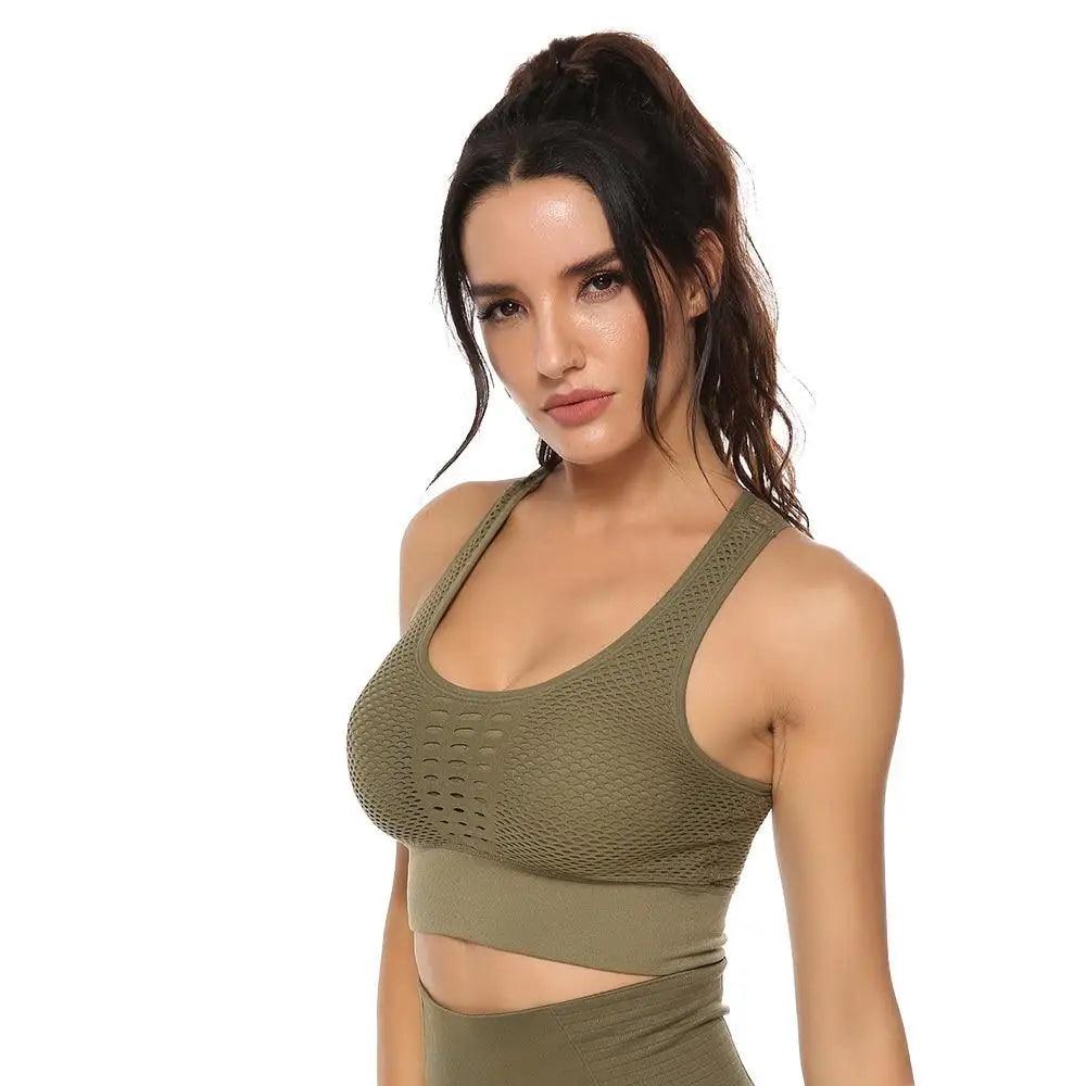 Women's Backless Sports Bra – Yoga & Gym Workout Top